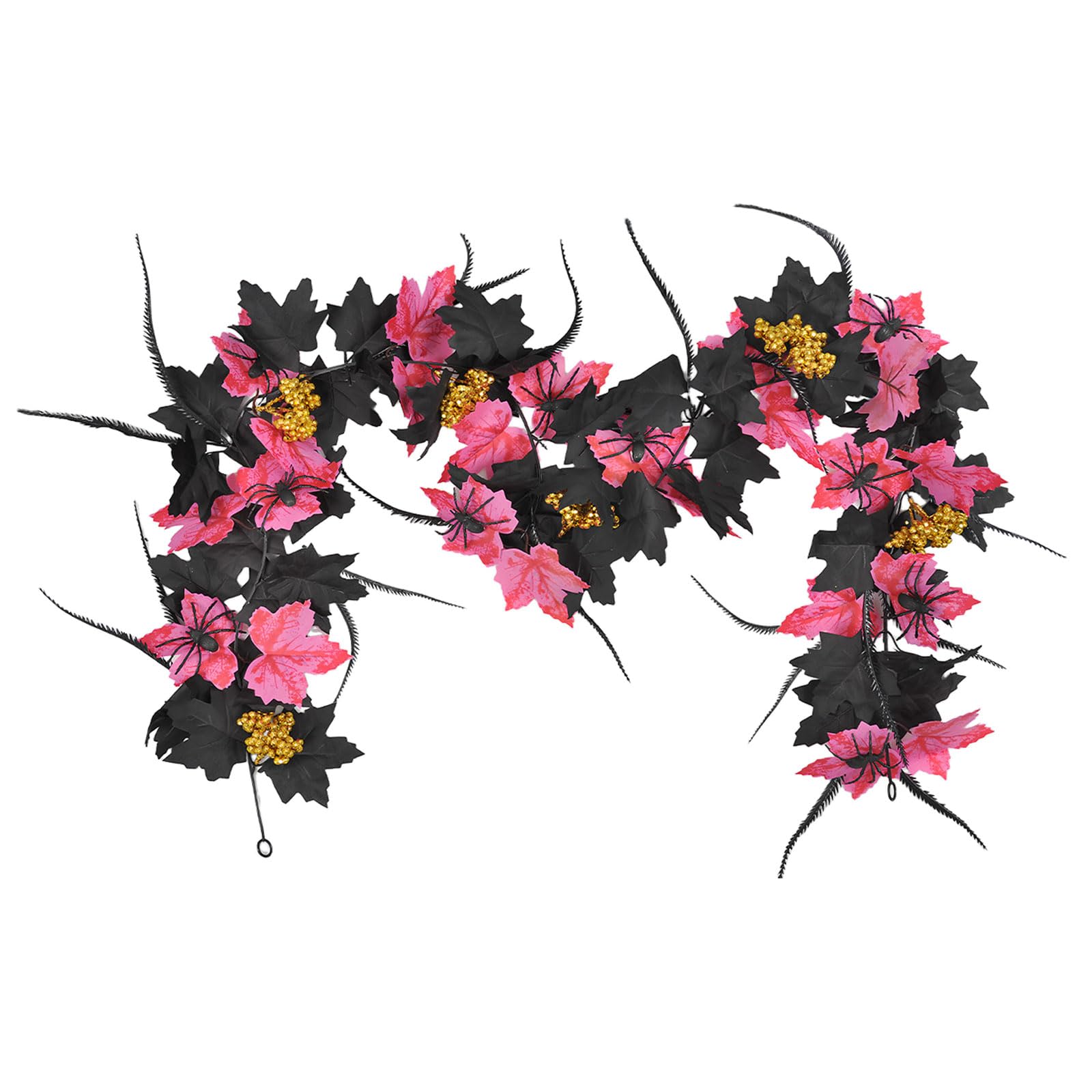 Buxuaaaa Bendable Silk Maple Garland Halloween Fall Home Decor with Artificial for Party Flexible Autumn Foliage Halloween Decoration Silk Leaves Garland for Window Door Thanksgiving