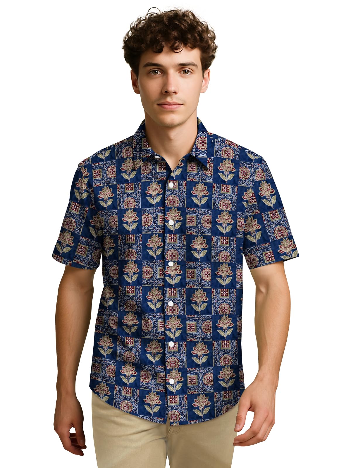 bullmer Trendy Regular Fit Cotton Blend Printed Casual Half Sleeve Shirt for Men | Stylish Mens Casual Shirts | Shirts for Men-picture-25
