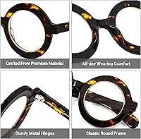 Vista 3 de Zeelool Gafas retro gruesas redondas con bloqueo de luz azul para mujeres y hombres Calhoun ZOA01776