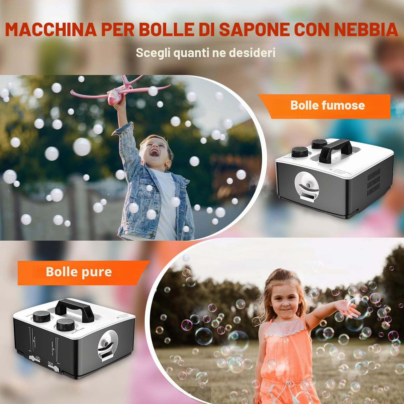 Macchina per bolle di fumo, 350 W, macchina per bolle di fumo, portatile, per Halloween, Natale, festa, matrimonio, compleanno, fotografia