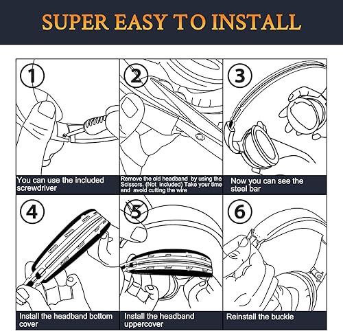 Miniatura 8 de SOULWIT Cubierta De La Diadema Para Bose QuietComfort 15 (QC15)QuietComfort 2 (QC 2) Auriculares, Reemplazo De La Almohadilla De La Correa De La