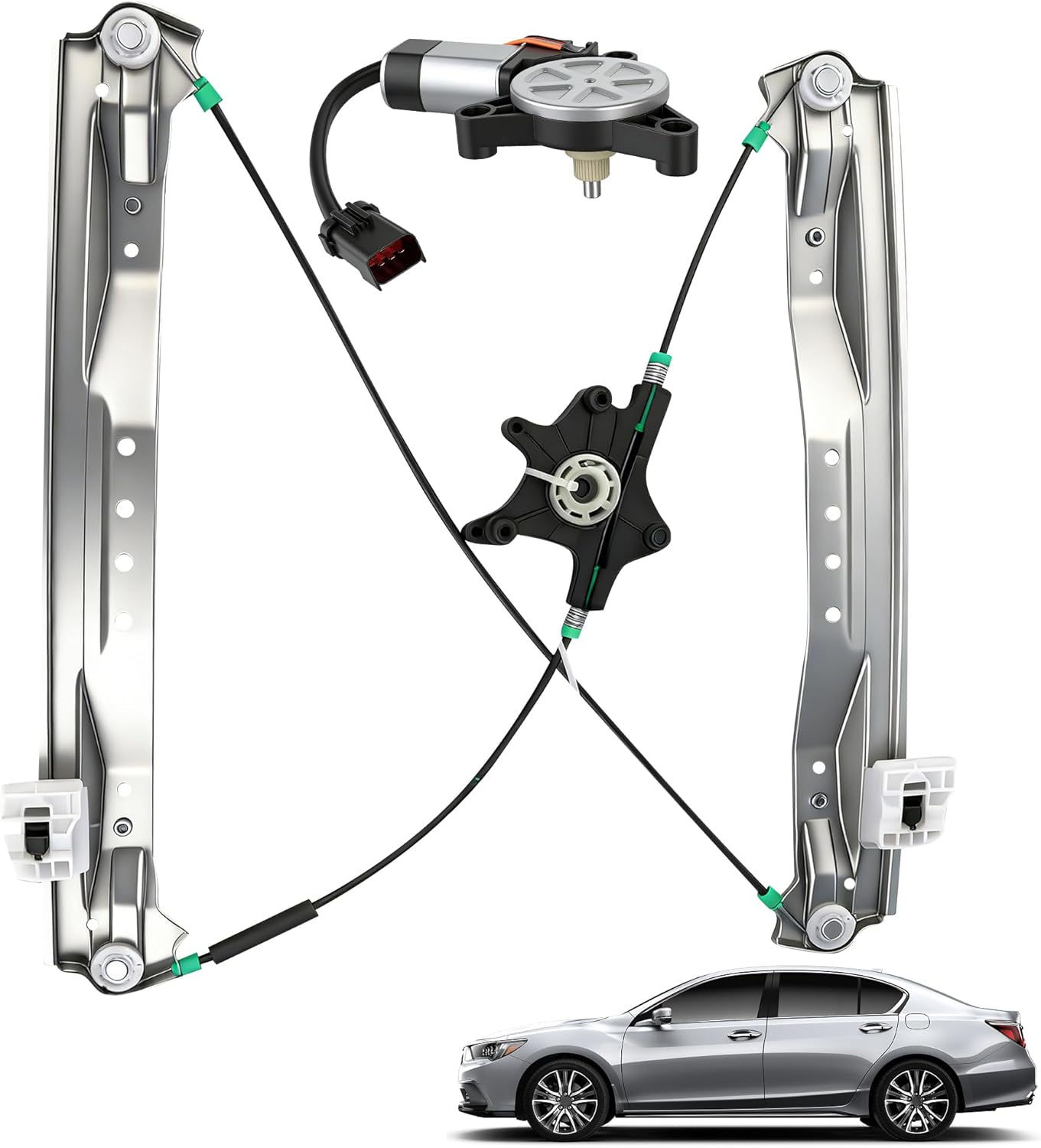 748-508 Front Left Driver Side Window Regulator with Motor Assembly 6 Pins for Chrysler Town & Country Van 2008-2016, for Dodge Grand Caravan Van 2008-2020, for Ram C/V Cargo Van 2012-2015 68030655AA
