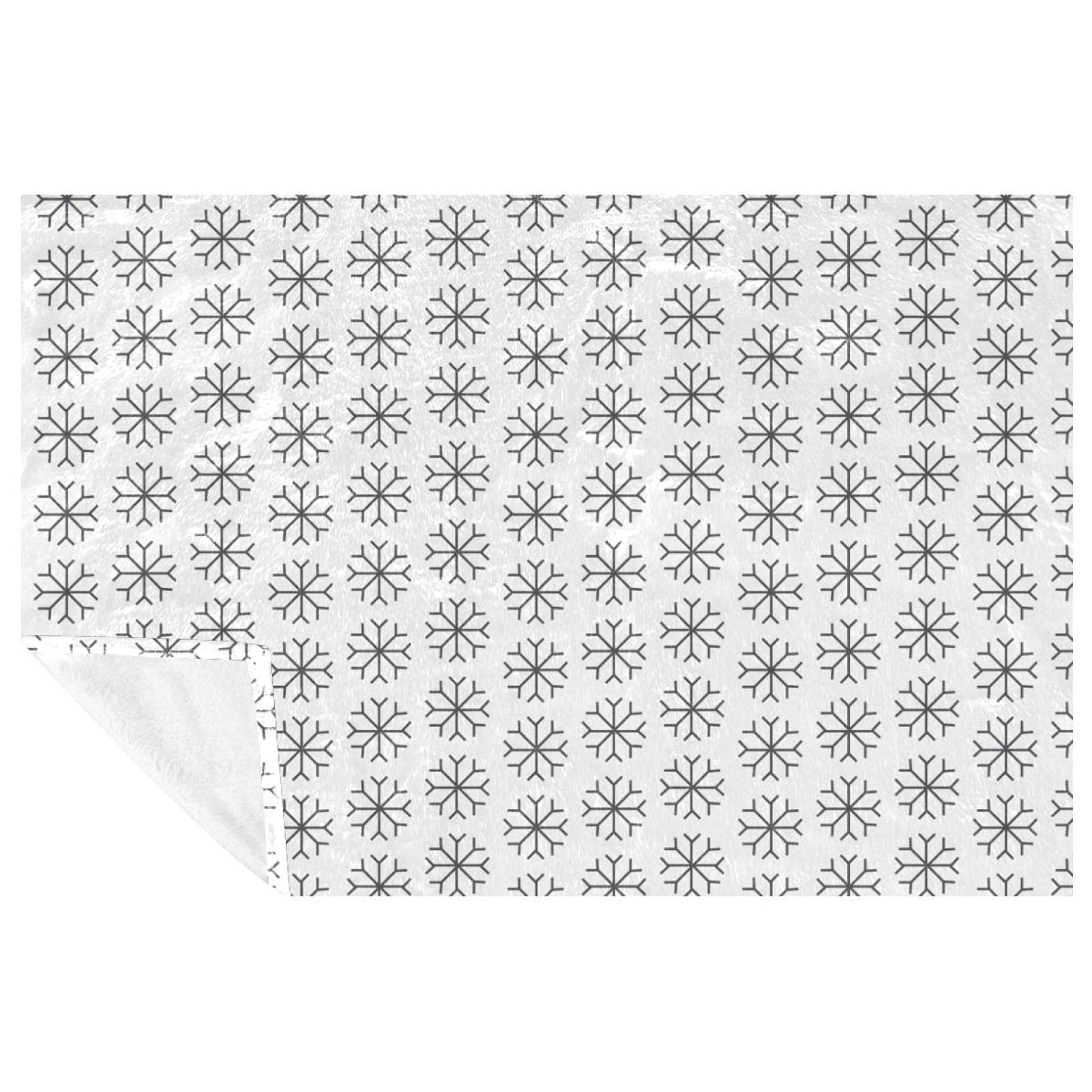 Couverture douce lit plaid chaud motif flocons de neige de taille 150 x 100 cm