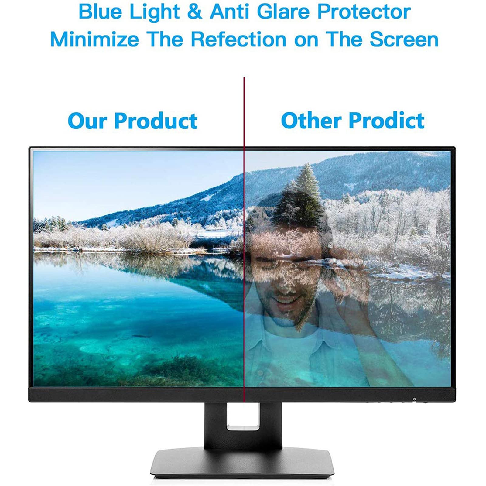 Protector De Pantalla para Pantalla De Escritorio Fácil De Colgar, Bloquear La Luz Azul UV Rayos, Proteger Los Ojos, Adecuado para 28 Pantallas(635 X 370mm)