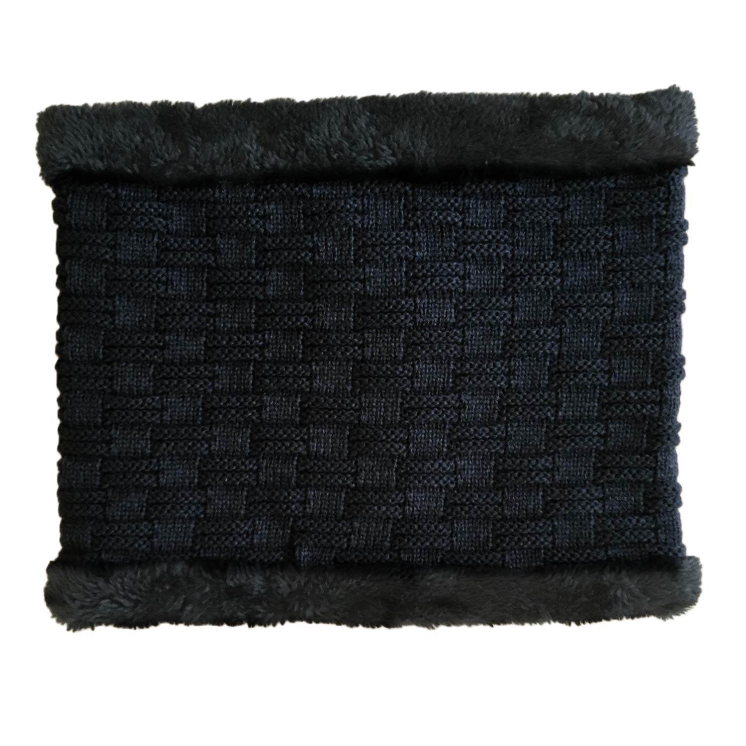 TOSKATOK® Ladies Mens Unisex Warm Winter Textured Knit Slouch Beanie hat with Cosy Faux Fur Teddy Fleece Liner