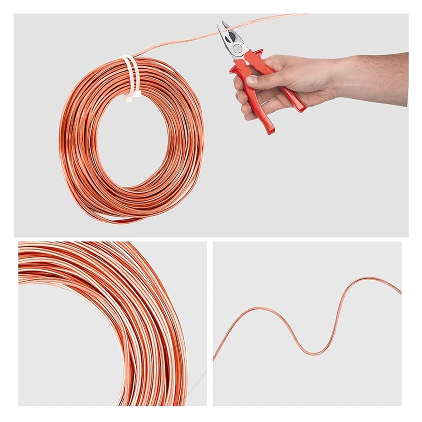 Alambre metálico de latón Soldadura de Cobre, Alambre esmaltado, Bobina de Cobre T2, línea conductora Desnuda(2.0mm X 5meters)