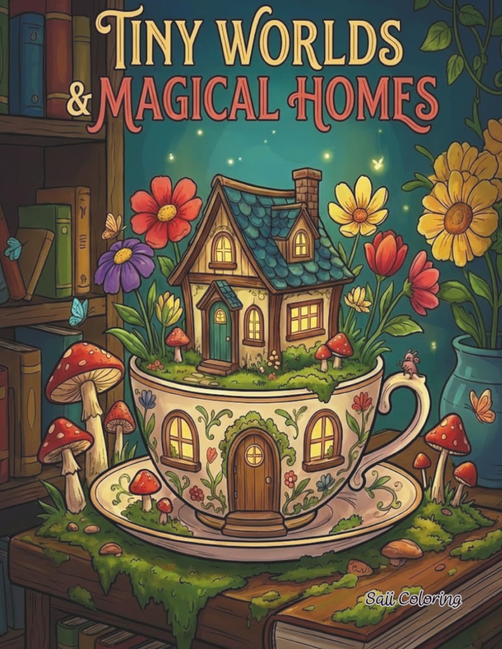 Tiny Worlds & Magical Homes: A Relaxing Fantasy Coloring Book for Adults and Teens Featuring Miniature Landscapes, Cozy Fairy Houses, and Enchanted Scenes