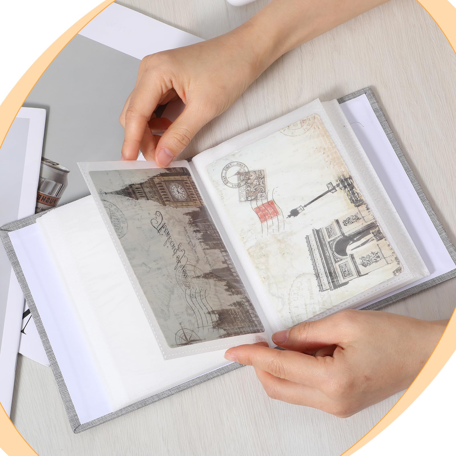 Álbum de fotos pequeño de 4 x 6 pulgadas, 100 páginas con capacidad para 200 fotos, capacidad extragrande, álbumes de fotos de 4 x 6 pulgadas, páginas sin ácidos, para fotos, aniversarios familiares