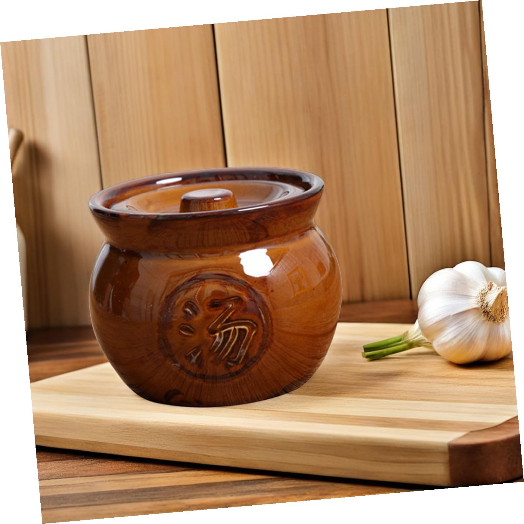 Zerodeko Pentole in Terracotta per Zuppa 2 Pezzi da 350ml con Coperchio, Resistente ad Acidi e Alcalini, Conservazione del Calore, Design retrò Antico per Cucina Domestica