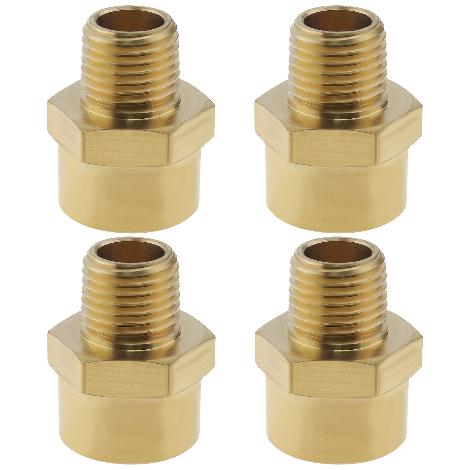 Create idea 4Pcs 1/4inch Male to 3/8inch Female BSP Brass Adapters Pipe Fitting Adapter Brass Thread Converter Accessories for Industrial Applications