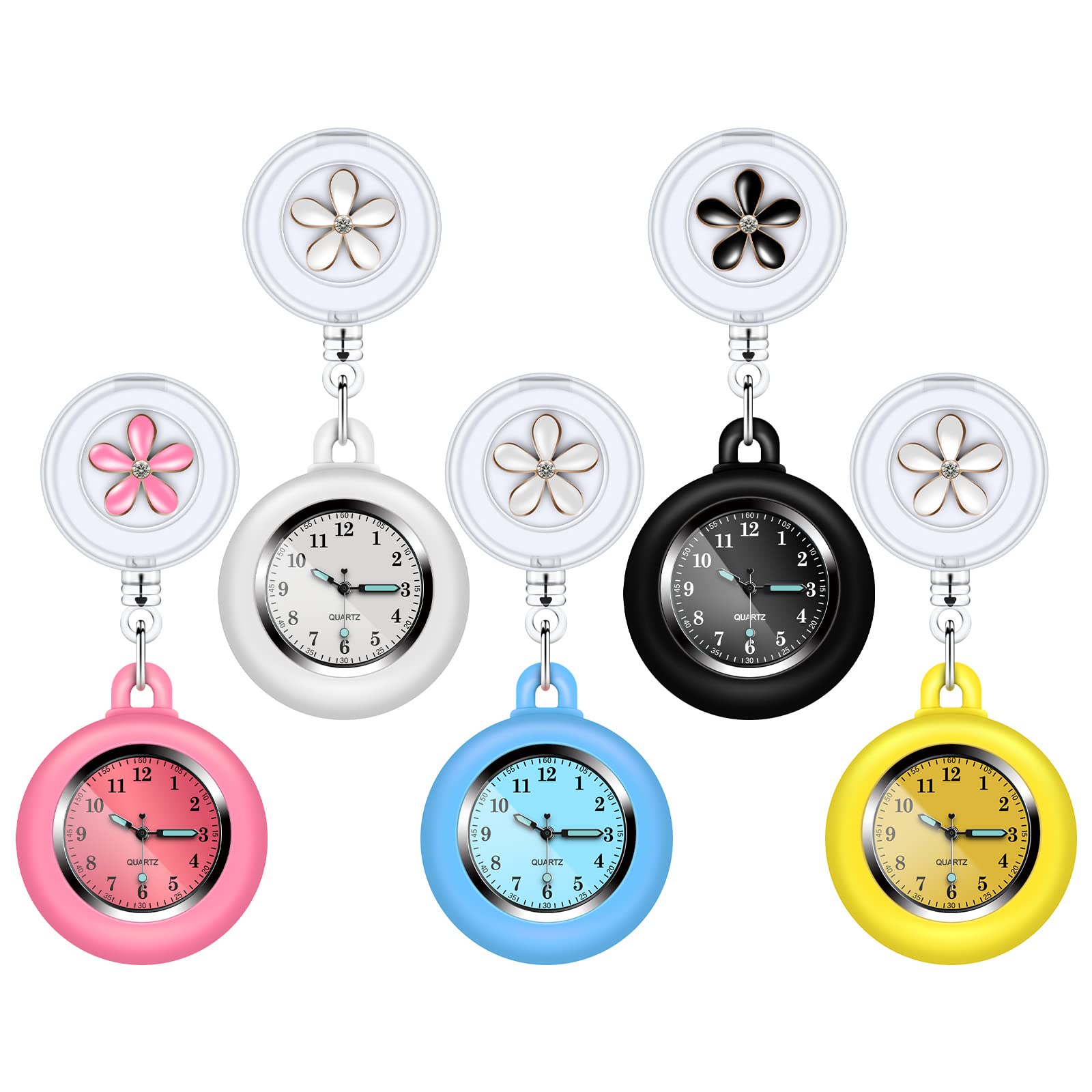 Orologio Da Infermiera Da Tasca Per Infermiera, 4 Pezzi, Retrattile - 8