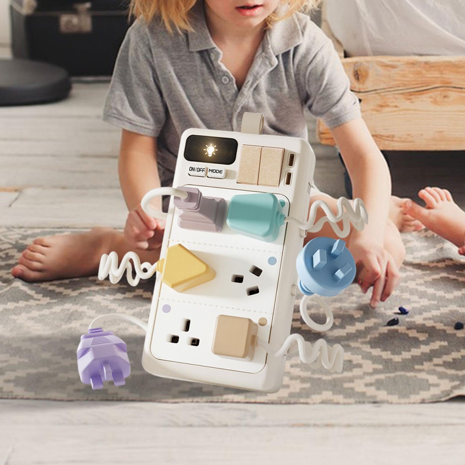Jiuvaso Giocattolo con Presa elettrica sensoriale, Aereo, Auto, Viaggio, Giocattolo interattivo per Bambini di età Superiore ai 6 Mesi, Regalo Leggero,