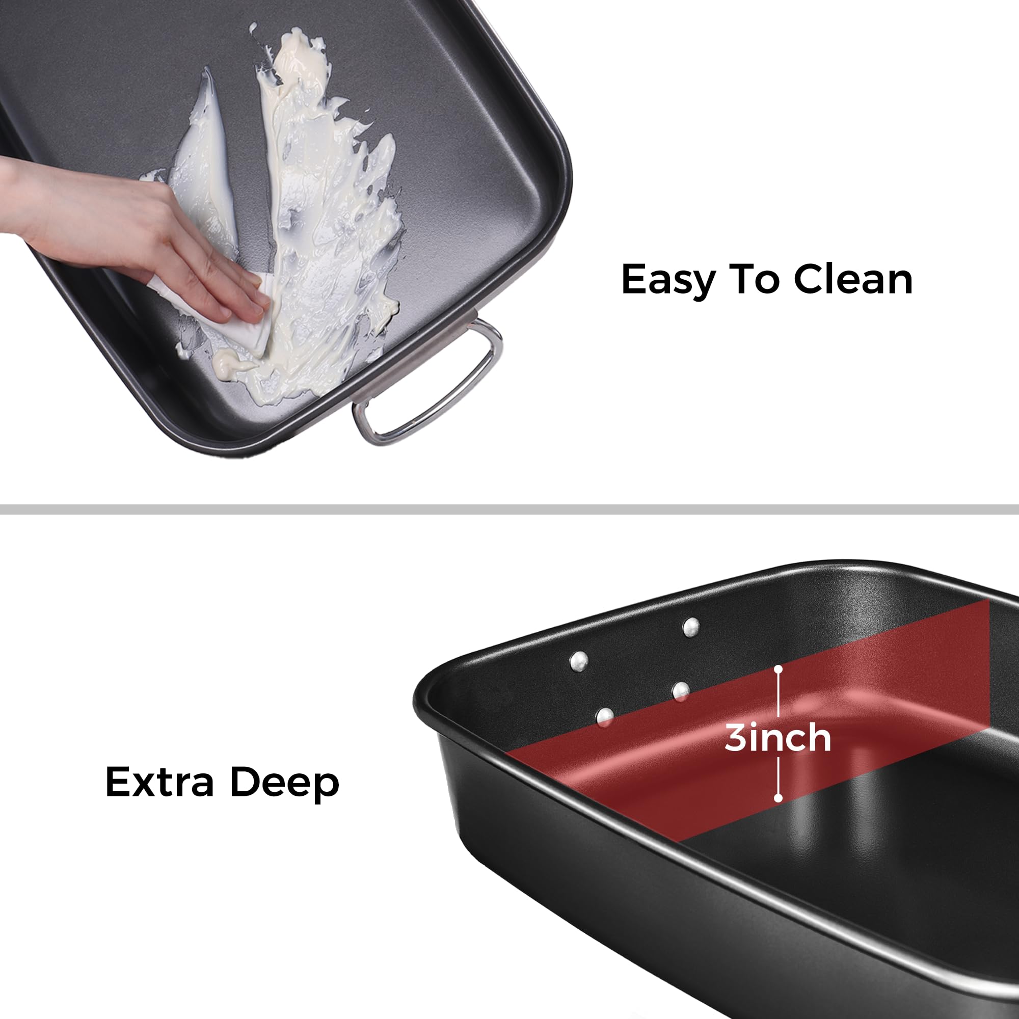HONGBAKE Lasagna Pan - Nonstick, Heavy Duty -4 HONGBAKE Lasagna Pan - Nonstick, Heavy Duty -4