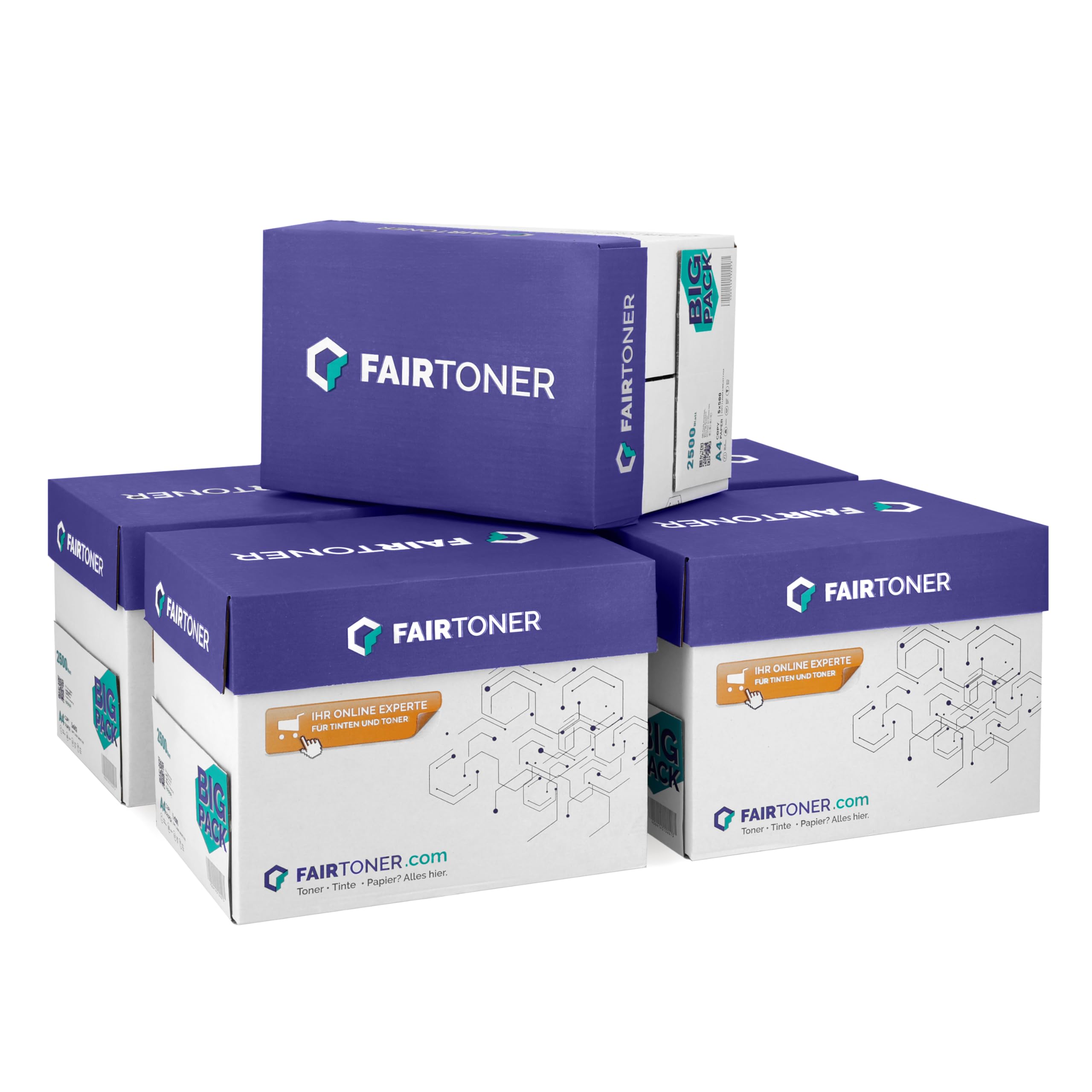 FairToner Kopierpapier DIN-A4 80g, Weiß, 20.000 Blatt (40er Pack) | 40 x 500 Blatt, Universal Druckerpapier