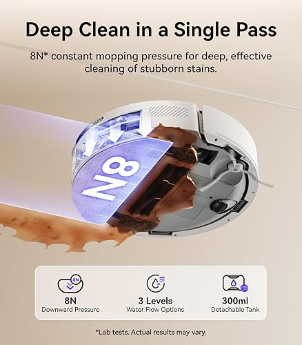 Miniatura 5 de NARWAL Freo S Robot Aspirador y Trapeador Combo, succión de 8000 Pa, 180 días manos libres, base de auto-vaciado, navegación SUD, evitar obstáculos