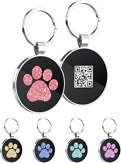 QR Dog Tags Personalized for Pets Custom Dog Tags Dog Name Tag QR Code ID Tags Smart Pet ID Tags Free Online & Scan QR Receive Instant Location Alert Email