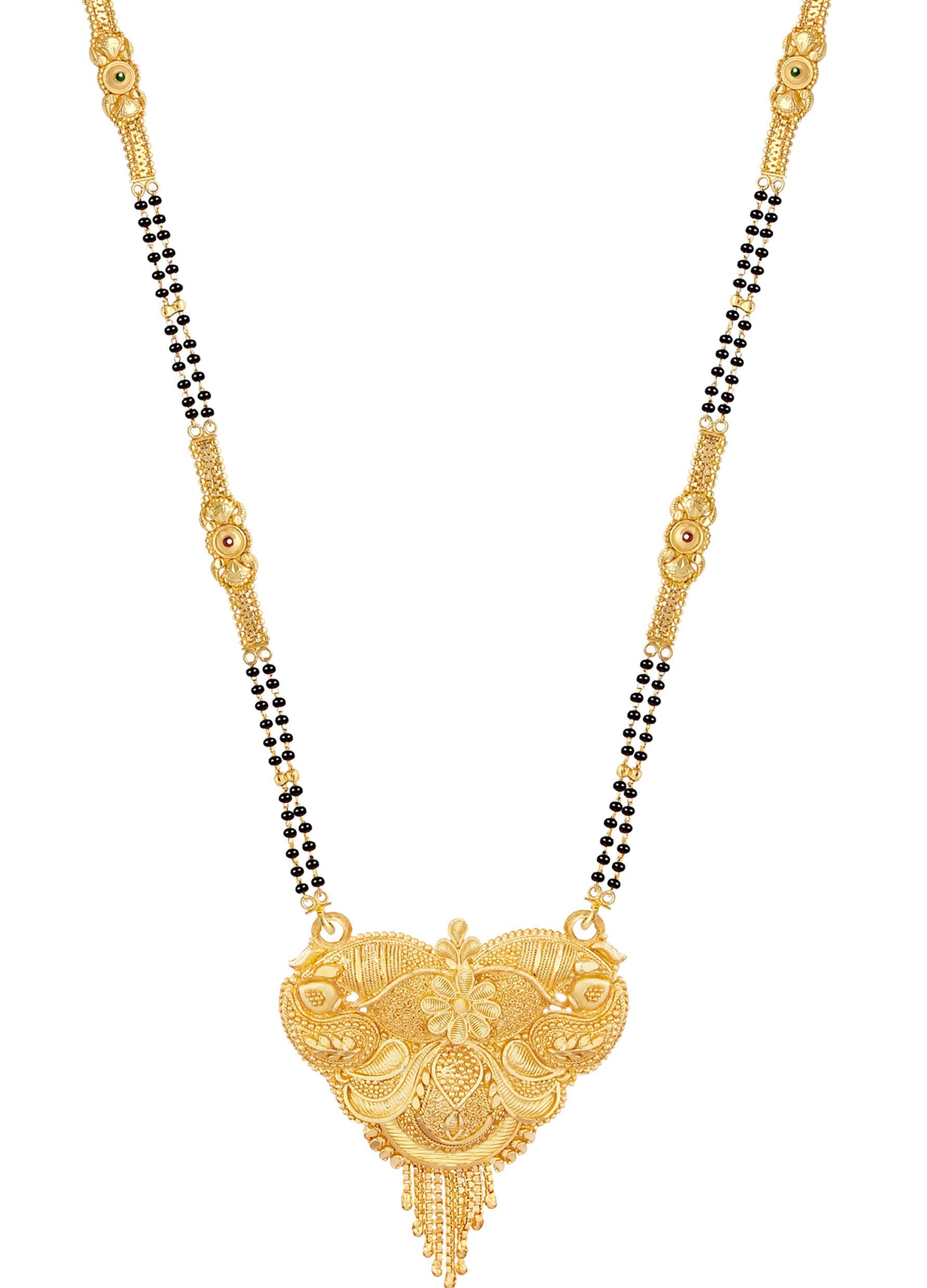 Gogi Enterprises Traditional Hand Meena Long Mangalsutra Black Beads Mangal sutra For Women Gold long chain (B08TMC69N6) Amazon Price History, Amazon Price Tracker