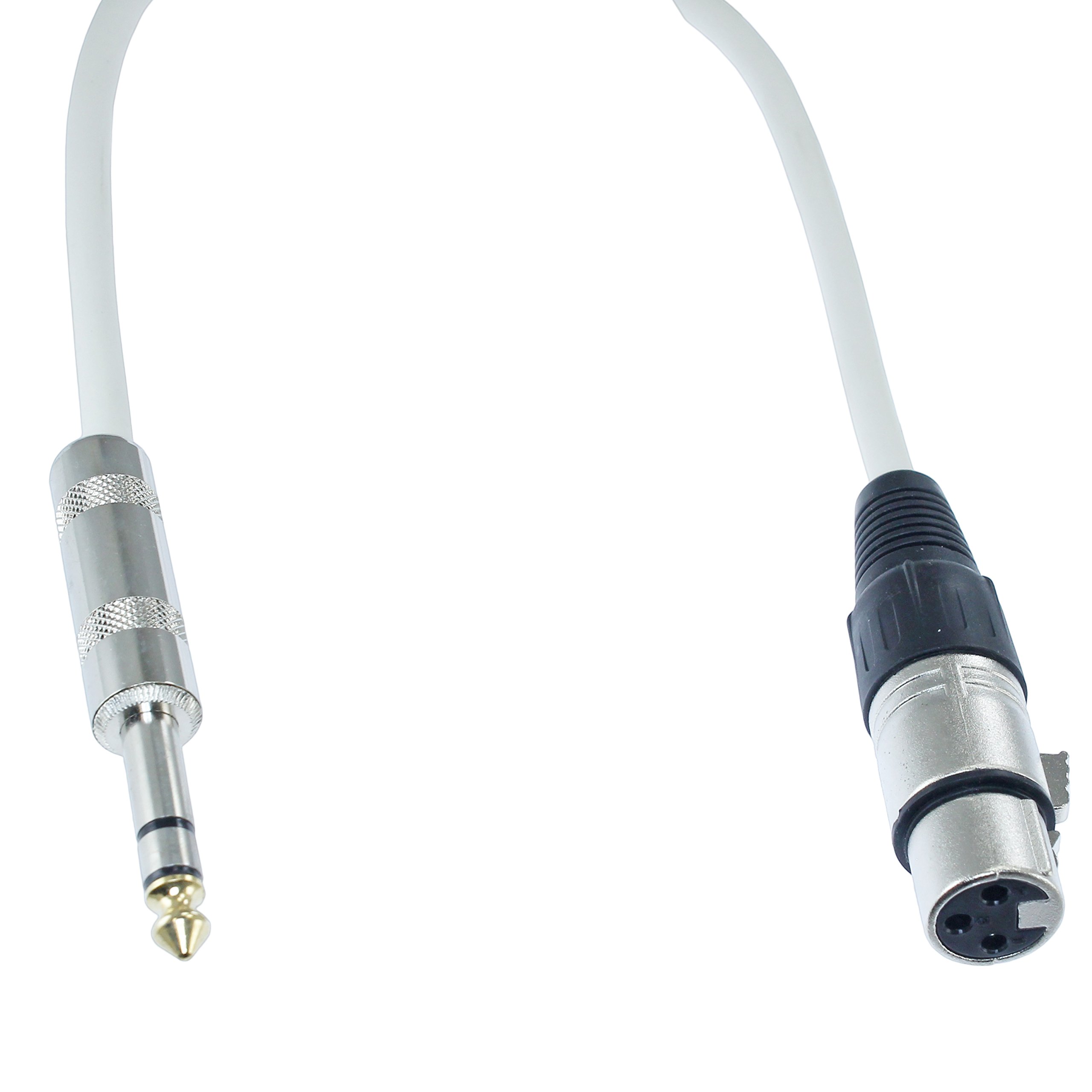 1/10,2 cm TRS na XLR żeński kabel krosowy audio wyważony i ekranowany, biały, 3 ft długi
