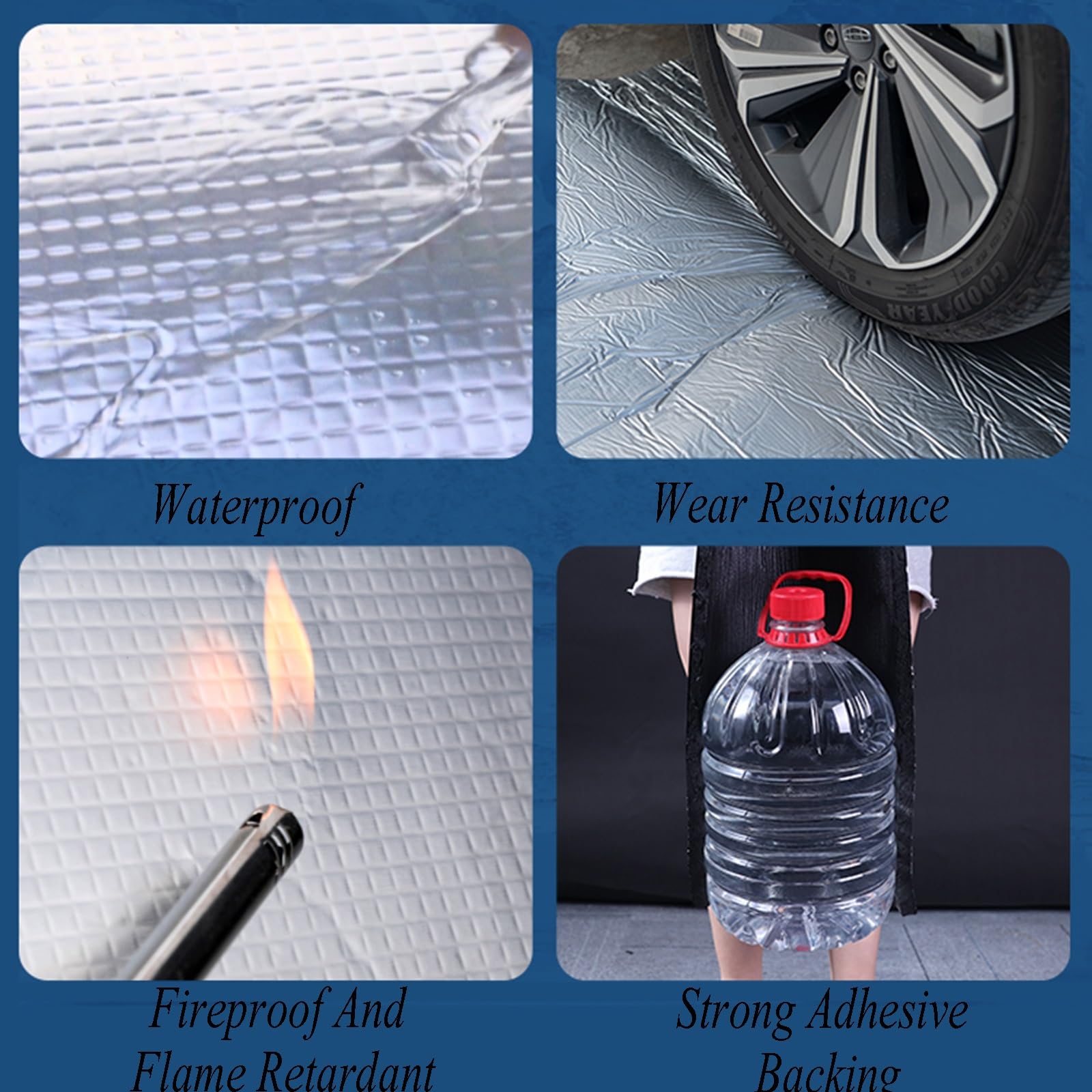 Autoadesiva Scudo Termico,Cotone Isolante Ignifugo In Foglio Di Alluminio,Pannello Riflettente Termosifoni,Cotone Isolante Acustico In Foglio Alluminio Autoadesivo ( Color : 10MM(THK) , Size : 2m² )