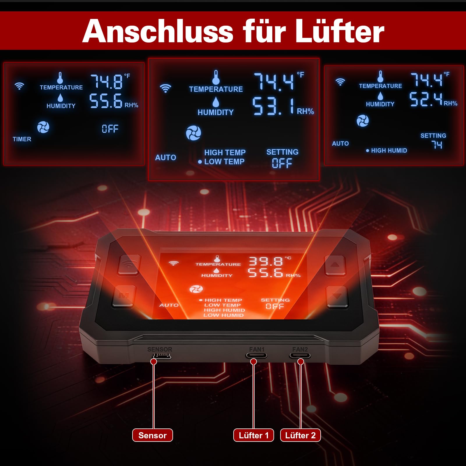 Wentylator rurowy 100 mm z aplikacją WiFi, 360 m³/h, 3000 RPM, inwerterowy silnik EC Inline wentylator wyciągowy z inteligentnym regulatorem temperatury i wilgotności, kabel 3 m, do namiotów uprawnych