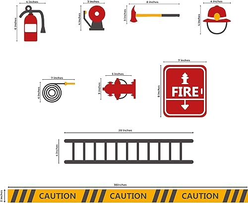 Miniatura 2 de Firestation, Fireman & Fire Truck - Adhesivos de pared para niños o niñas, decoración de pared para guardería, decoración de pared para habitación