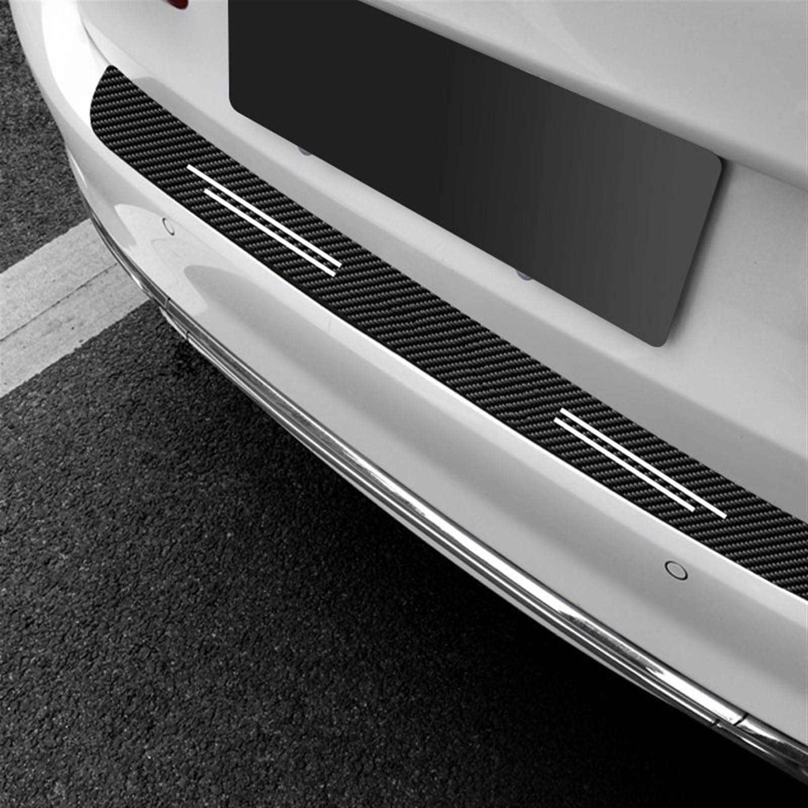 Tira Protectora de Parachoques Protector de Fibra Carbono Cuero para Placa protección Maletero Coche Pegatinas para Parachoques Trasero para Kia para Sorento