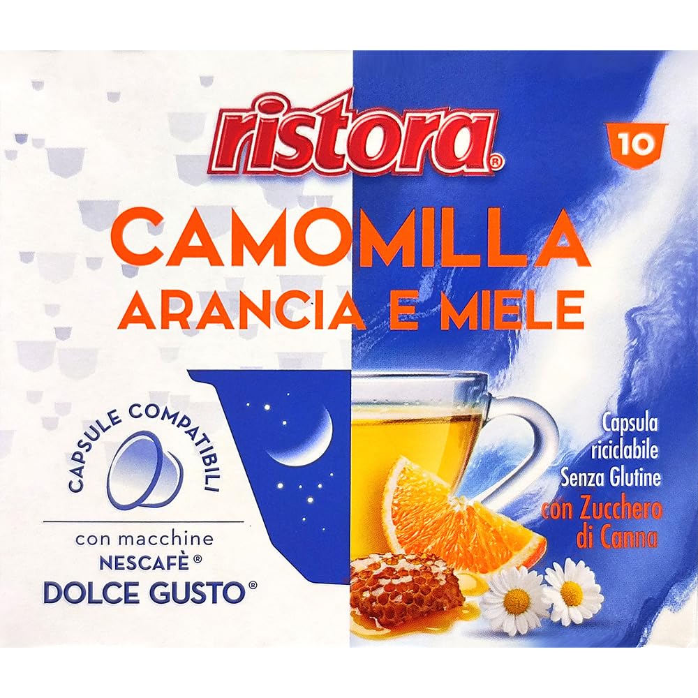 Ristora - Cápsulas compatibles Dolce Gusto de manzanilla, naranja y miel, 10 unidades