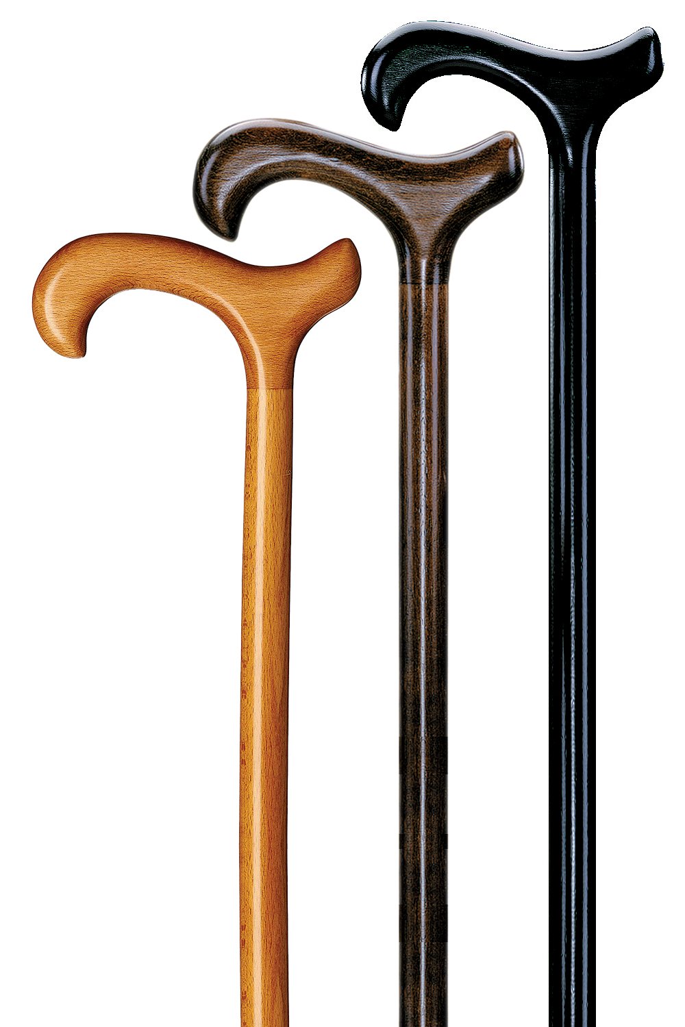 Gehstock Gehhilfe Klassischer Herren-Holzstock mit Derbygriff Farbe braun