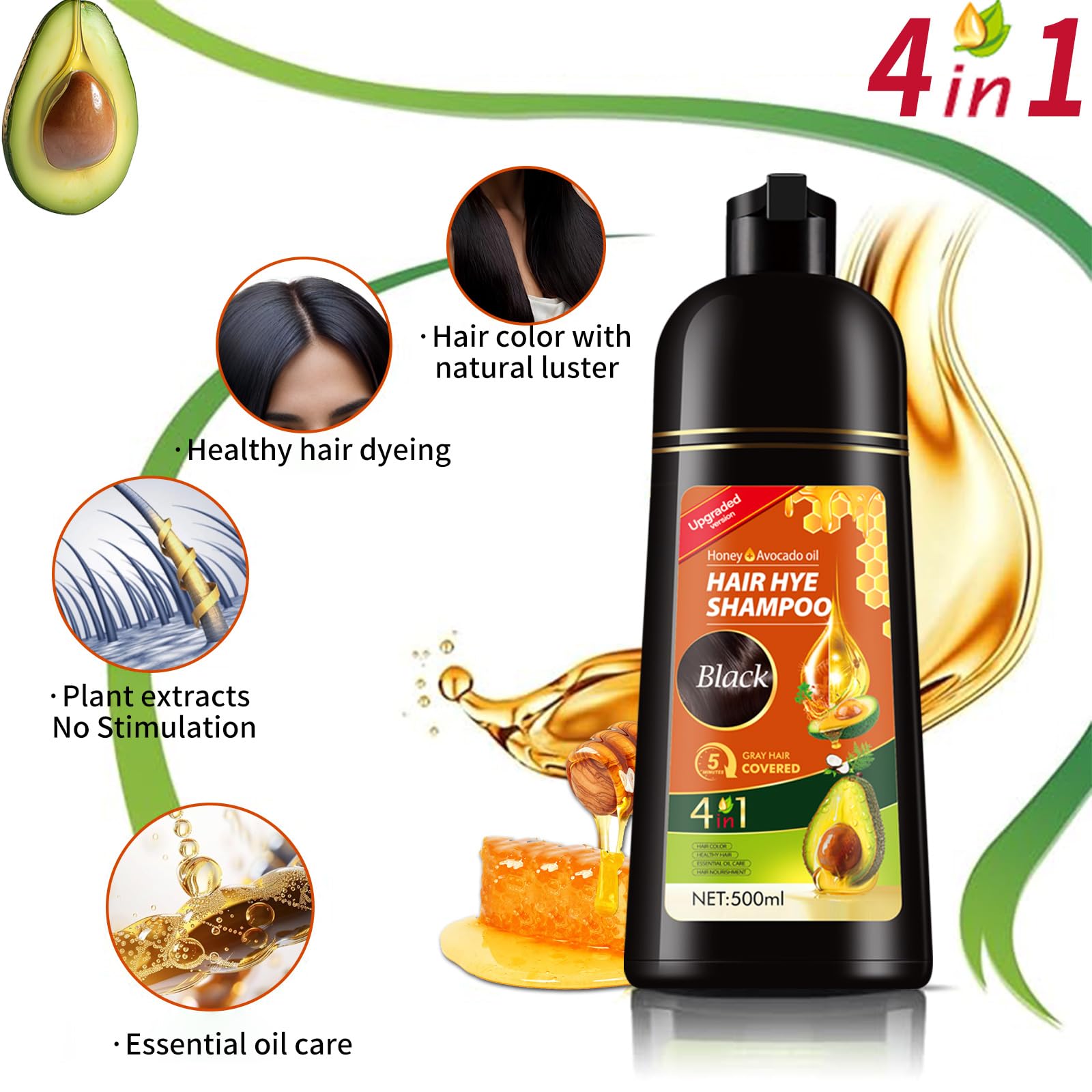 Amazon.com: Magic Black Hair Dye Shampoo 3 en 1 para mujeres y