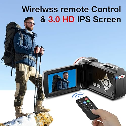 Miniatura 4 de Videocámara 4K, videocámara Vlogging de 64MP UHD, cámara dual para YouTube, cámara Vlog de pantalla IPS con zoom digital de 21X, micrófono externo,