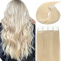 Vista 37 de Lacer Extensiones de cabello con cinta invisible, color negro natural, extensiones de cabello con cinta invisible, 18 pulgadas, cabello humano real
