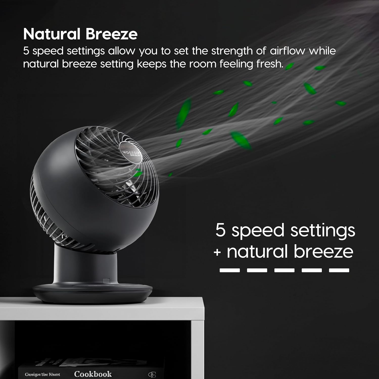 WOOZOO Fan with Natural Breeze Airflow