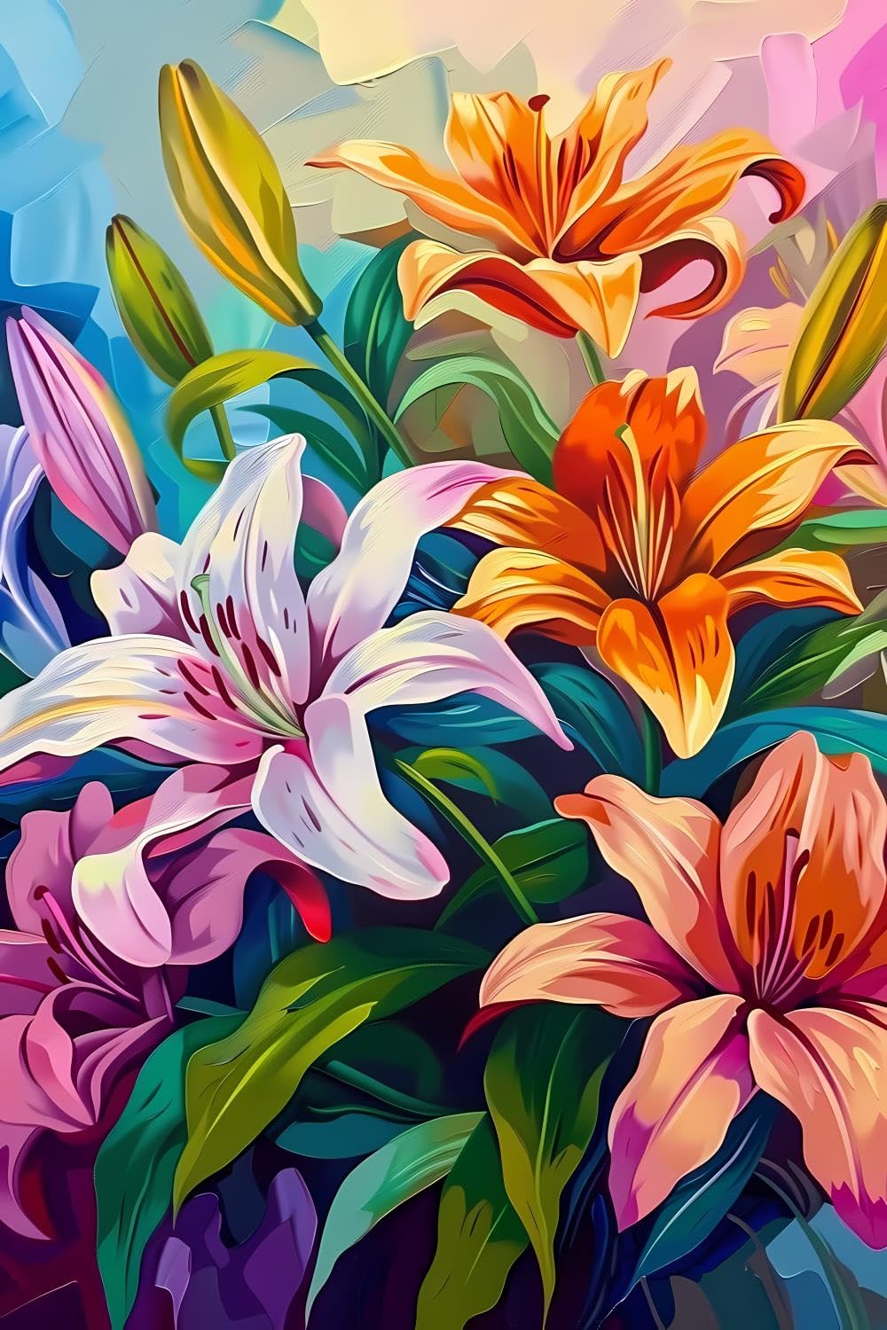 Amazon.com: CUEAEAD 5D Diamond Painting Kits The Colorful Lilies