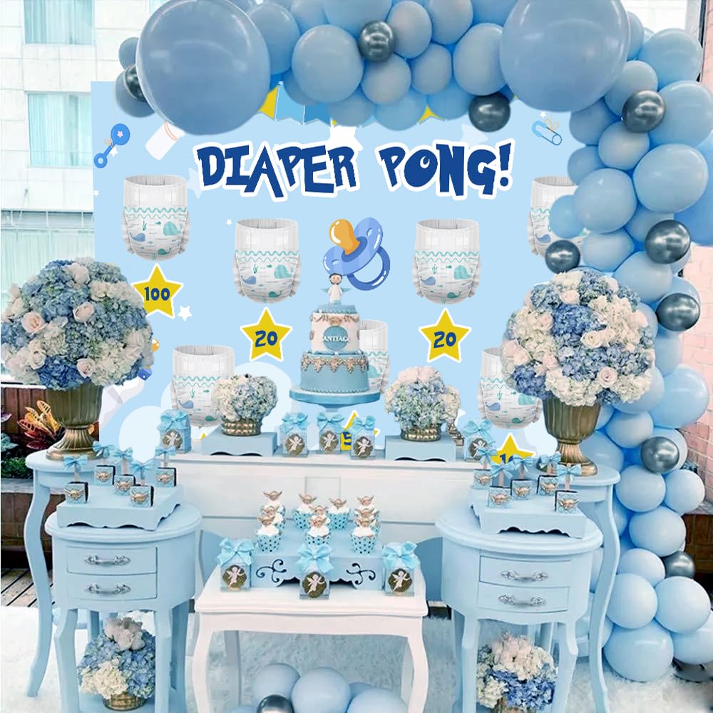 Diapers Size 7 7X5ft Blue Baby Shower Background Boy Baby Shower Backdrop  Blue Baby Elephant Product Photography Backdrops, image size:1000x1000