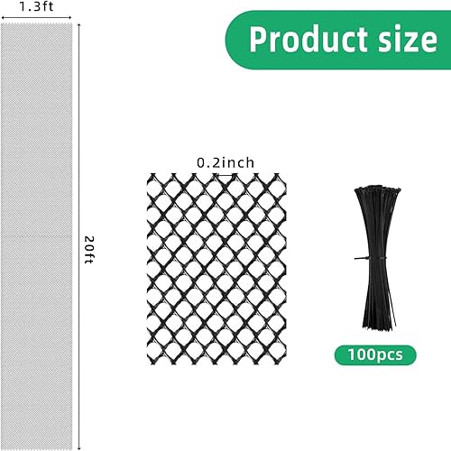 Miniatura 2 de Watayo Protector de tronco de malla de 20 pies, protector de corteza de árbol, protector de árbol de red flexible con 100 lazos para protectores de
