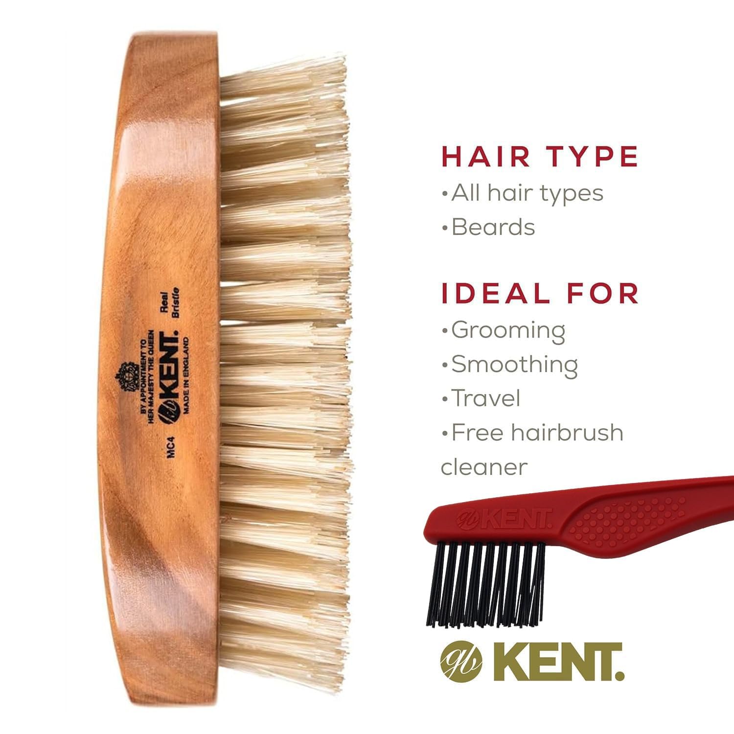 Amazon.com : Kent MC4 Men's Hair and Beard Brush Kit: Exfoliating