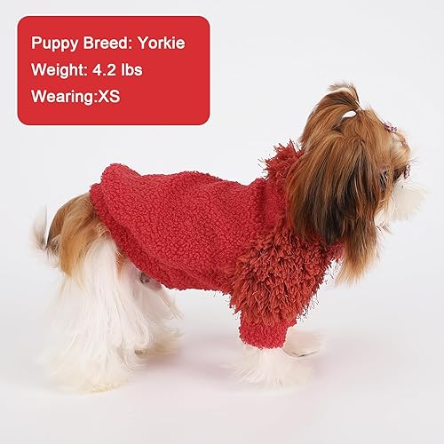 Miniatura 10 de Suéter de forro polar para perro, suéter rosa para perros pequeños, hembras y niños, chaqueta suave para perro, camiseta ligera, ropa para mascotas,