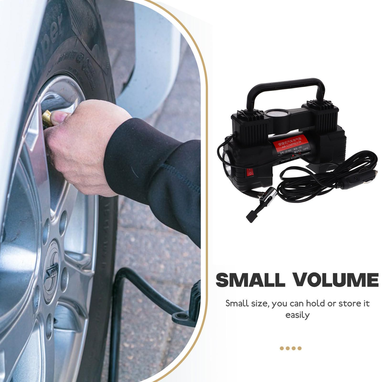 BESPORTBLE Inflador Plástico Portátil para Coche Neumáticos con Compresor de Aire 12v, y Pequeño, Bomba Uso Rápido para Viajes en Carretera