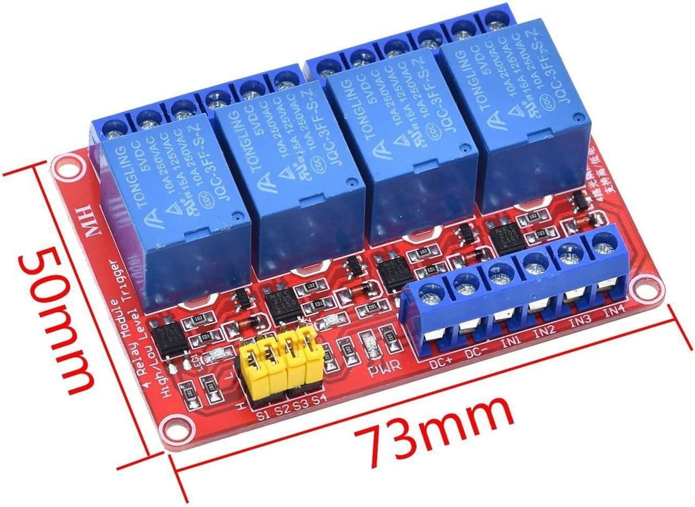 Relay Module 1 2 4 6 8 Channel 5V 12V Board Shield with Optocoupler Support High and Low Level Trigger for(5v 1 Channel Red)