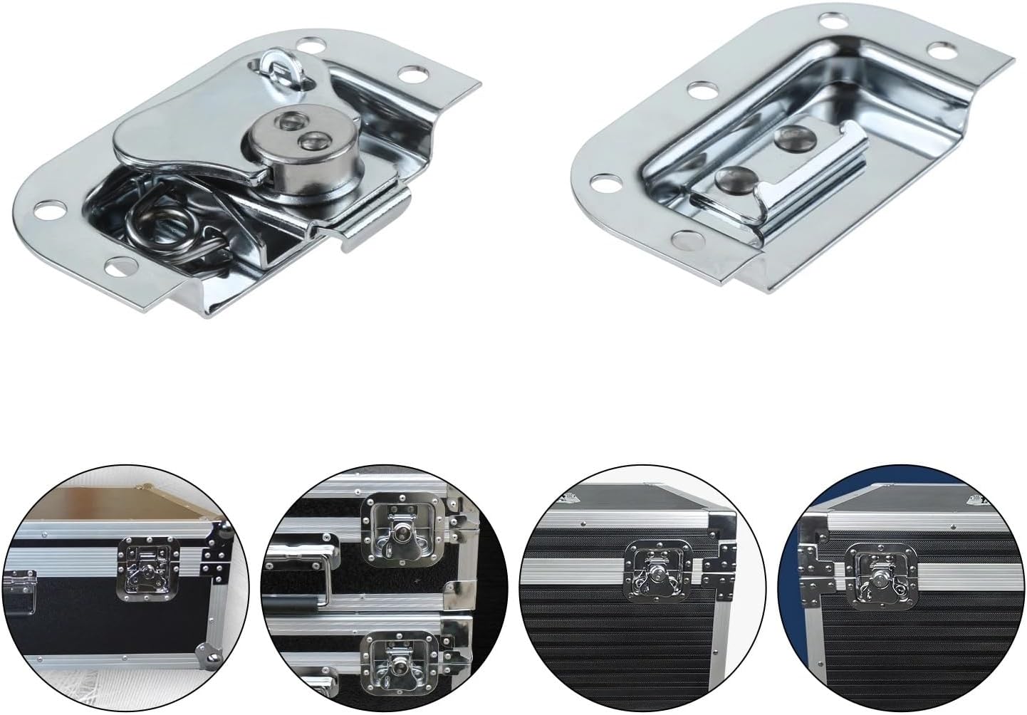 Metal Twist Latch Box Buckle Lock Cabinet Spring Recessed 4Pcs