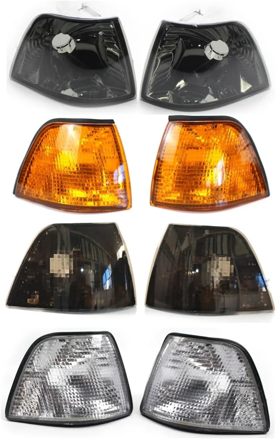1 Pair Car Left Right Corner Turn Signal Lamp Corner Lights With Lens Compatible With 3 Series E36 4 DOOR 1992-1998 63138353279/63138353280(White)