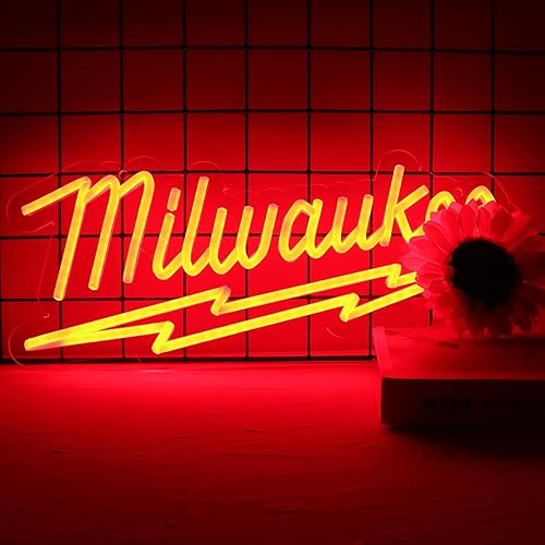 Milwaukee Parts Shop and Repair Service station Neon Sign For Store Garage Party Man Cave Wall Decor Best Gift
