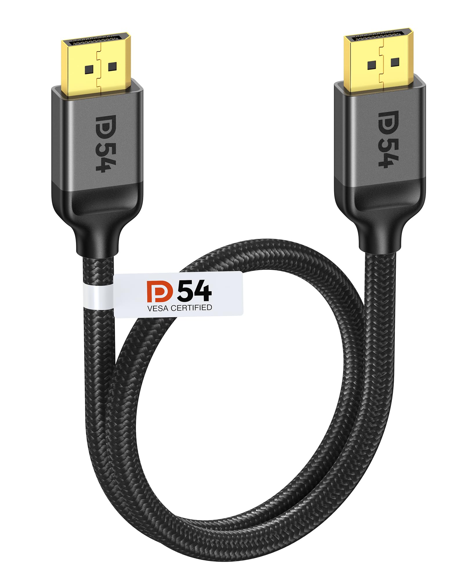 Silkland Cavo 16K DisplayPort 2.1 [Certificato VESA], 4K@240Hz/165Hz/144Hz, 8K@120Hz, 2K@360Hz, 54Gbps Cavo DP 50CM Compatibile con FreeSync, G-Sync, HDR per PC, Scheda Grafica 5090, Gaming Monitor