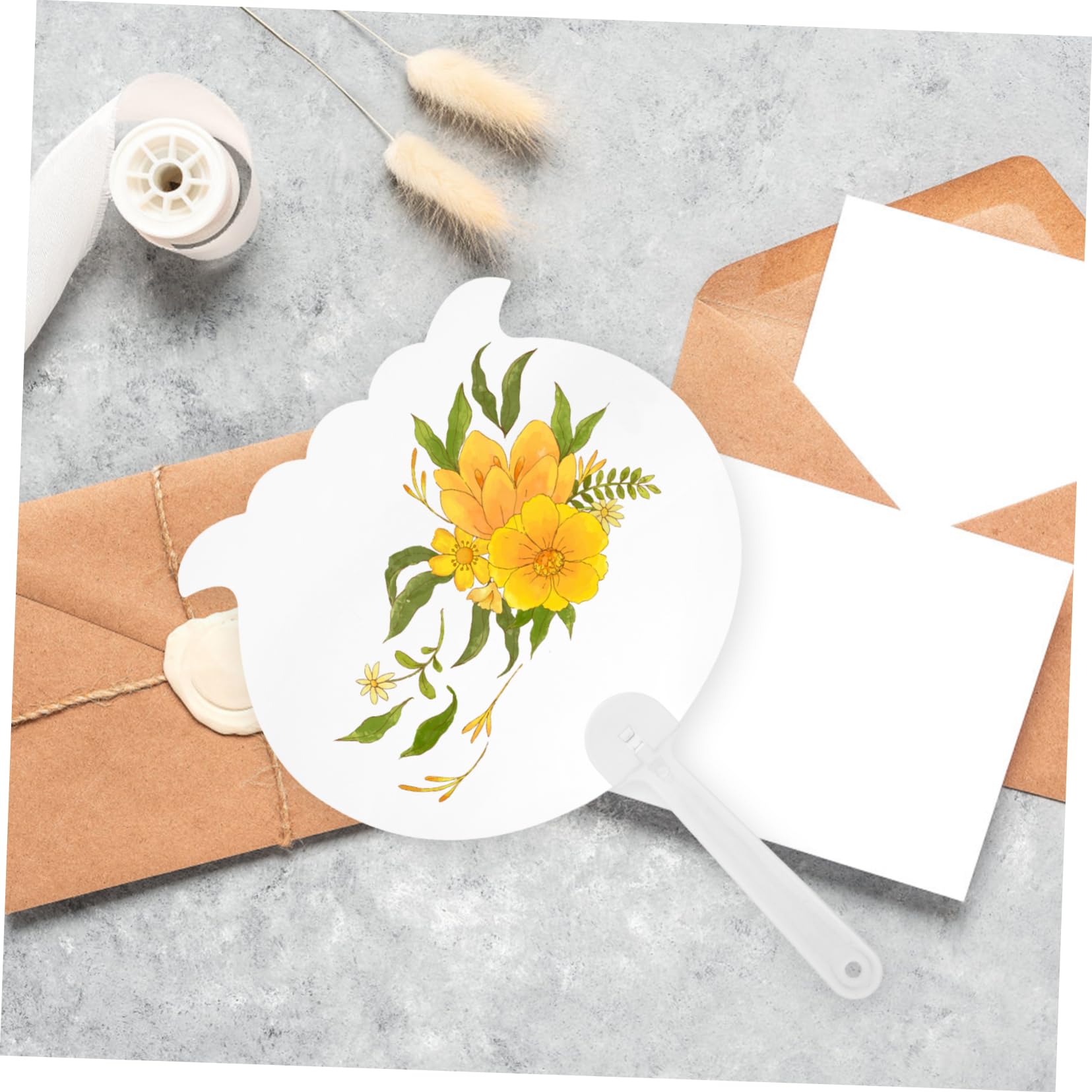HEMOTON Ventaglio Vuoto Portatile da Mano 50 Pezzi in Pvc per Disegno DIY | Ragazzo Ragazza, Uso Pittura e Graffiti, Design Trasparente, Stile Misto, Accessorio per Attività Creative Stile Casuale