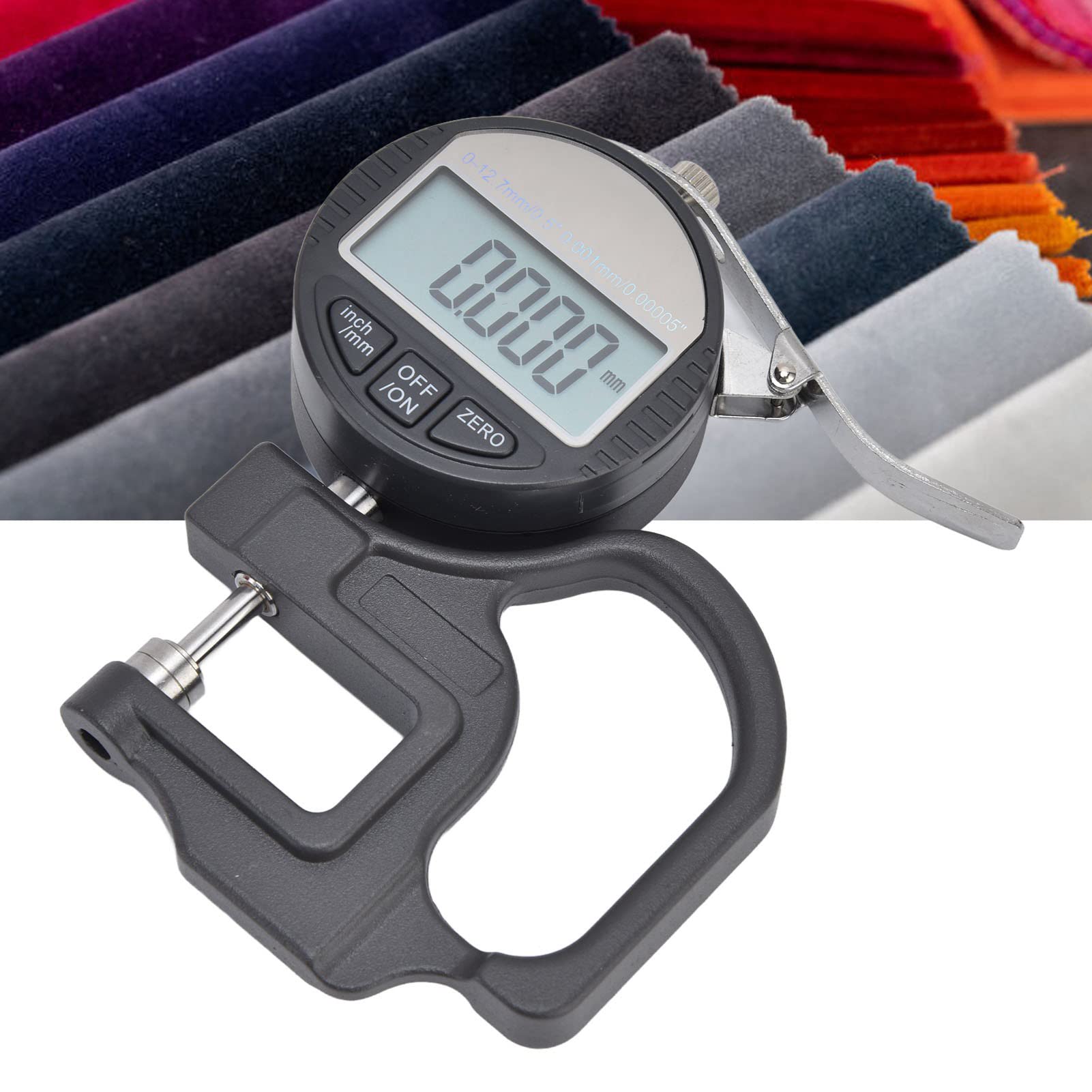 Medidor de espesor electrónico LCD portátil Micrómetro digital Herramienta de medición de espesor 0 12,7 mm Alta precisión Resolución de 0,001 mm Conversión en pulgadas métricas