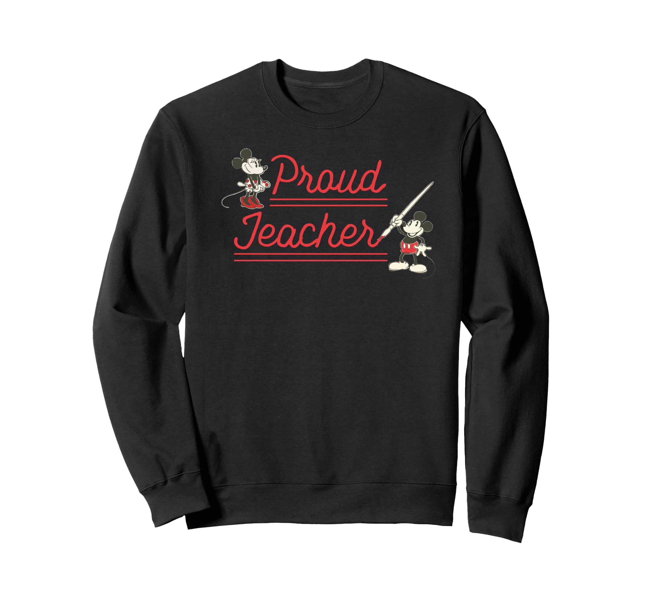 Sweat Mickey Minnie Mouse Proud Teacher pull rétro coton