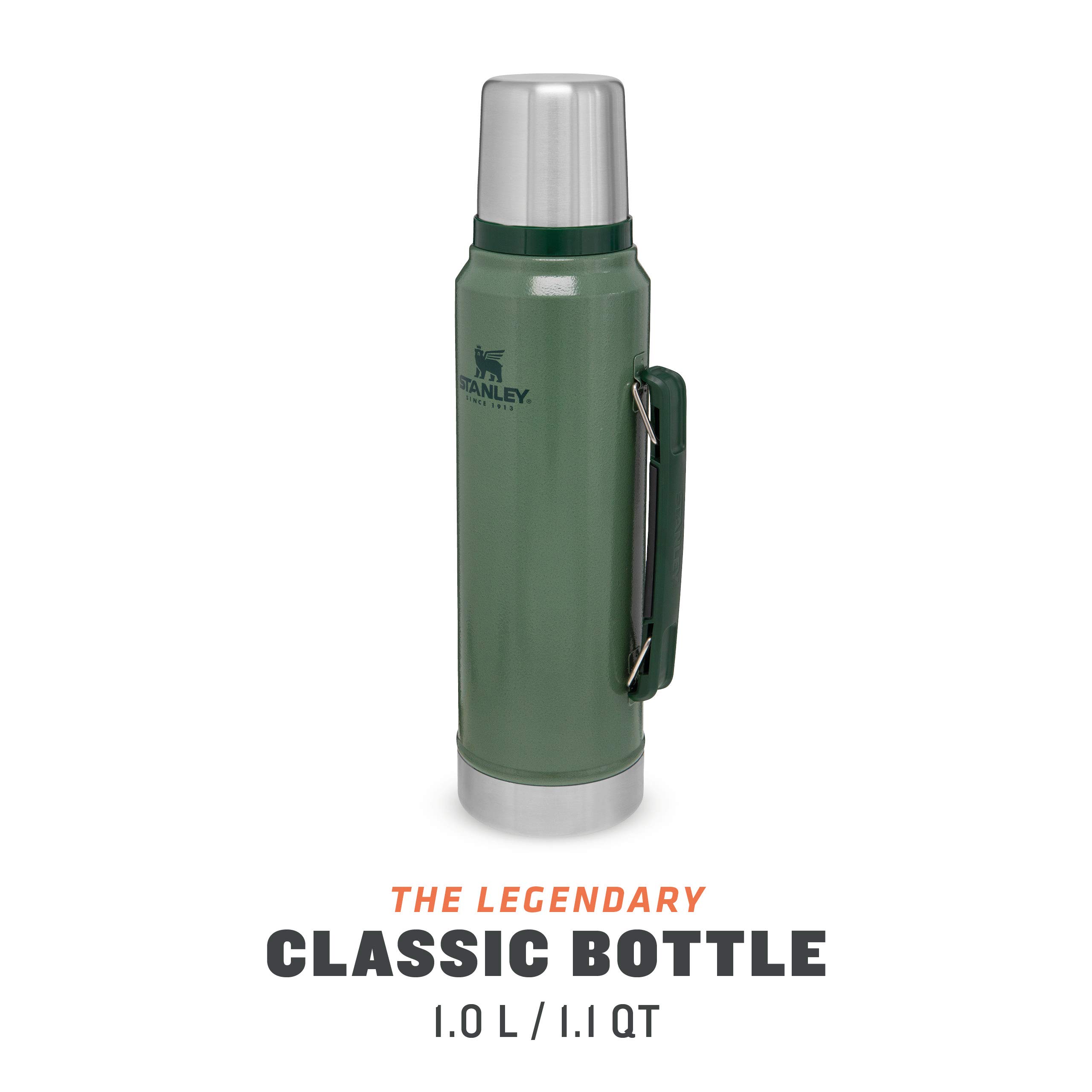 Stanley Classic Legendary Termos 1L Hammertone Green - Termos Ze Stali Nierdzewnej Bez BPA - Utrzymuje Zimno Lub Ciepło Przez 24 Godziny - Do Mycia W Zmywarce