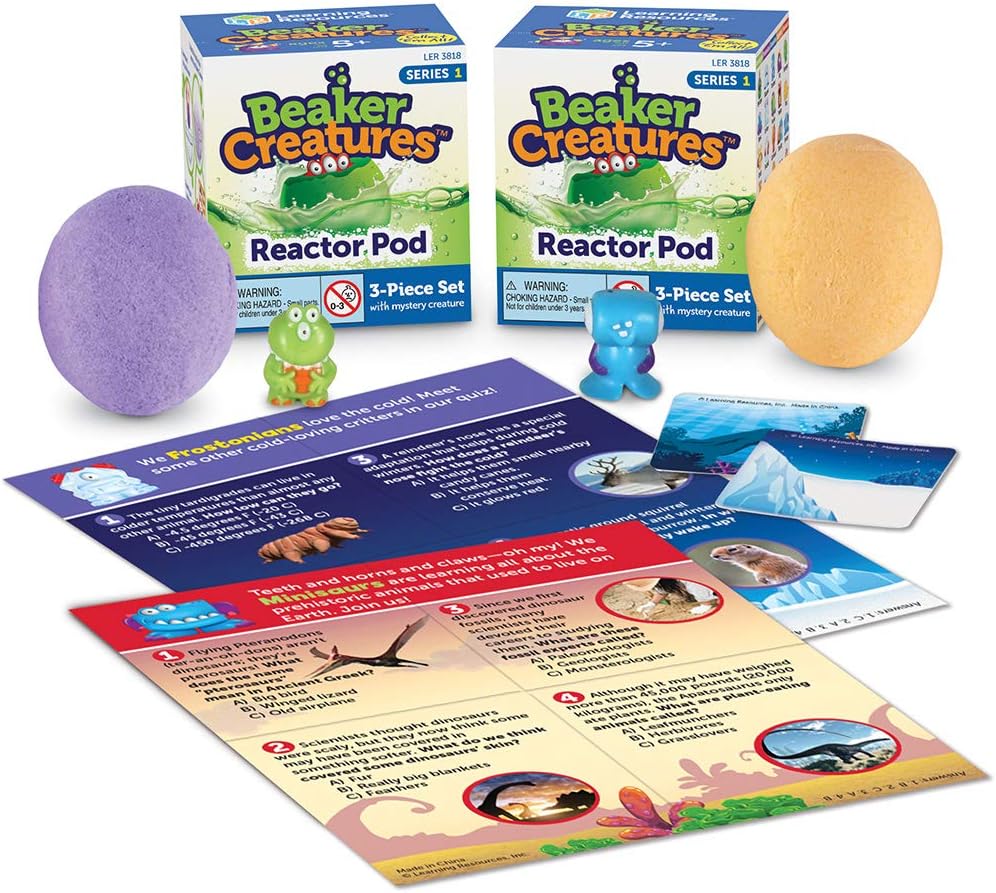 Beaker Creatures Reactor Pod, Homeschool, STEM Toys, Science and Experiments for Kids, 3 Piece Set, Series 1
