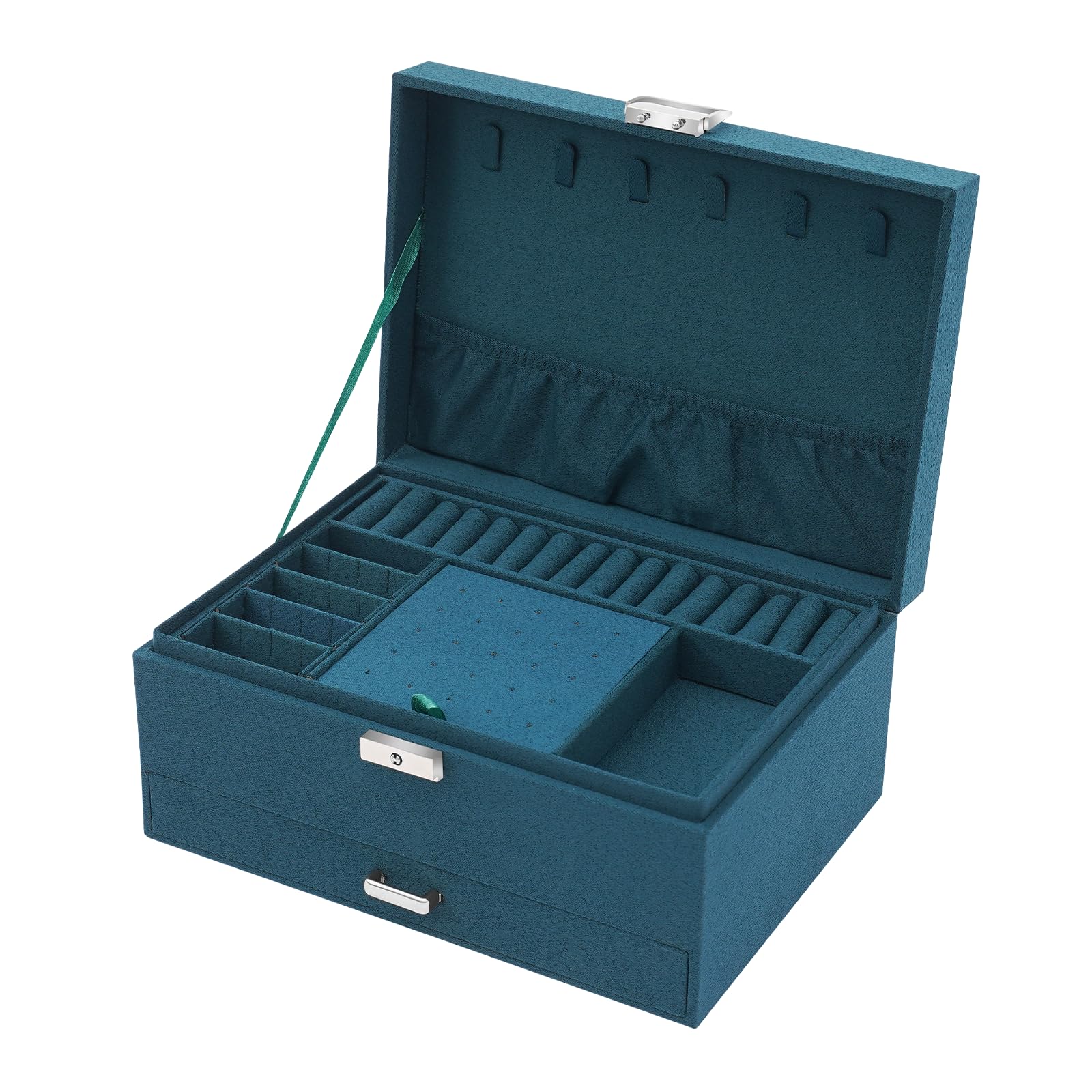 GDSKR 3 Layers Large Jewellery Boxes, Storage Case Drawer Cabinet Necklace Organizer, for Earring Ring Storage Necklace Bracelets Jewellery Storage Box, for Displaying Jewellery