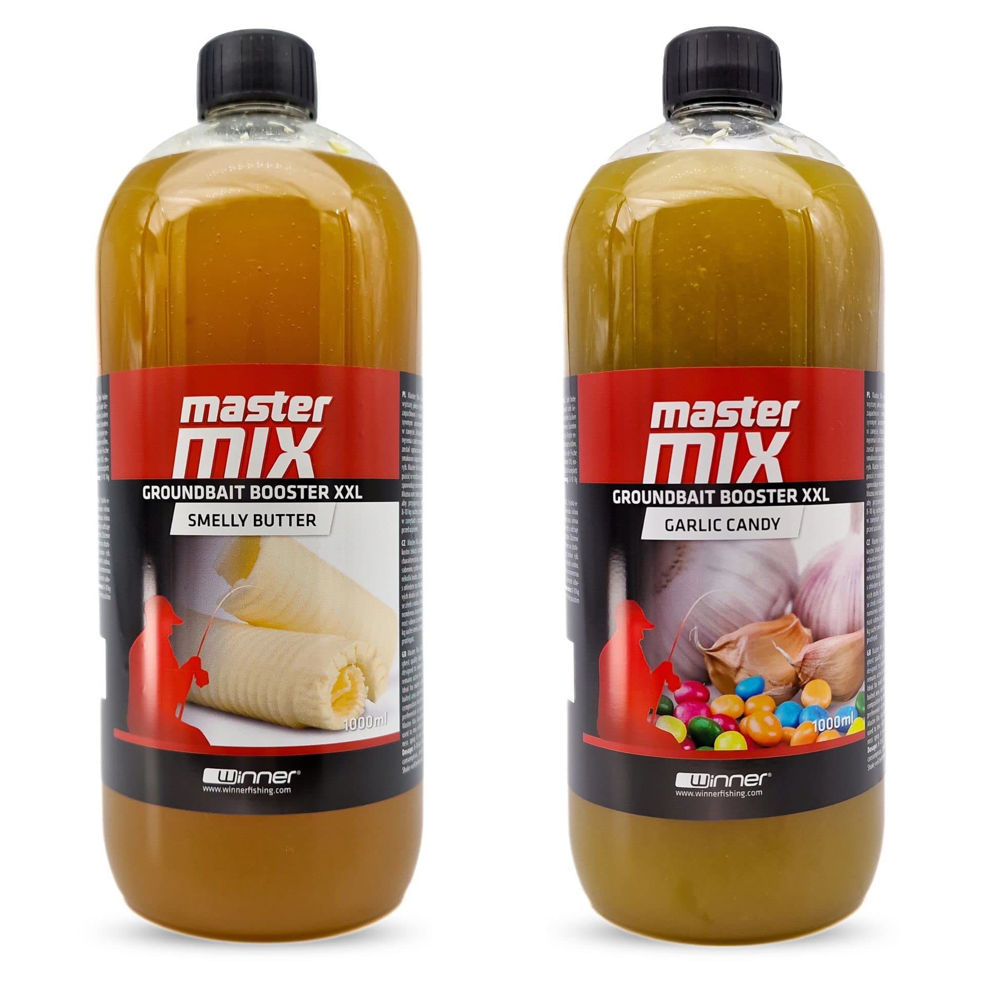 Tandem Baits Master Mix Groundbait Booster XXL Smelly Mix Attractant Bait Fishing Bait for Big Fish Fishing Accessories for Professionals & Hobby Anglers 2 x 1000ML